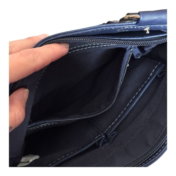 Rosetti Shoulder Purse- Navy Blue W/Buckles. Used but BEAUTIFUL! - Picture 6 of 11